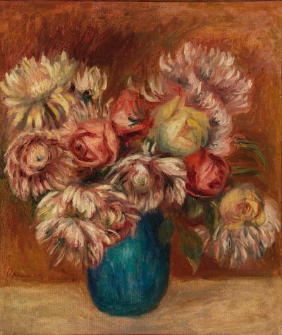 Fleurs dans un vase vert - Pierre Auguste Renoir